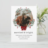 新婚フォトクリスマスカード Married & Bright シーズンカード (スタンド正面)