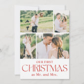 新婚フォトコラージュ初めてのクリスマスアーチ シーズンカード (正面)