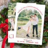 新婚フォトコラージュ初めてのクリスマスアーチ シーズンカード