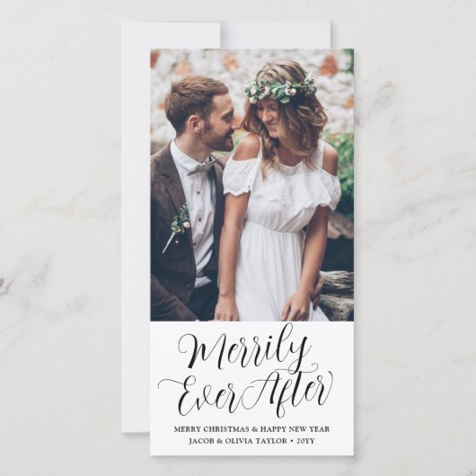 新婚フォトスクリプトの後に楽しくエレガントなる シーズンカード (正面)