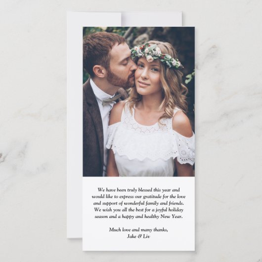 新婚フォトスクリプトの後に楽しくエレガントなる シーズンカード (裏面)