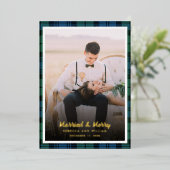 新婚フォトタータンチェッククリスマス 箔シーズンカード (立ち正面)