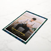 新婚フォトタータンチェッククリスマス 箔シーズンカード (回転した状態)