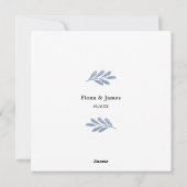 新婚フォト 結婚しました 幸せなブルーオンブル シーズンカード (裏面)