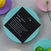 新婚ブラックのモノグラム結婚事実 スタンダードカクテルナプキン