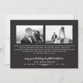 新婚ホリデーハンドドロッド |白黒 |写真 シーズンカード (裏面)