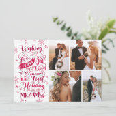 新婚ホリデー手描き | 赤 | 4枚の写真 シーズンカード (スタンド正面)