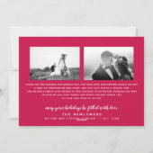 新婚ホリデー手描き | 赤 | 4枚の写真 シーズンカード (裏面)