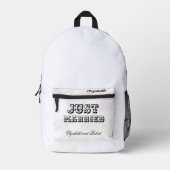 新婚ホワイト&ブラックモノグラムモダンハネムーン プリントバックパック (正面)