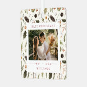 新婚ボホクリスマスボタニカルフォト メタルオーナメント (正面左)