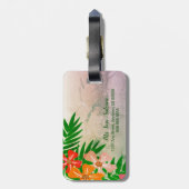 新婚ミセス妻トロピカルフラワーズラゲッジタグ ラゲッジタグ (裏面縦)