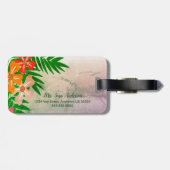 新婚ミセス妻トロピカルフラワーズラゲッジタグ ラゲッジタグ (裏面横)
