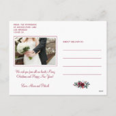 新婚モダンエレガント夫婦のクリスマス写真 シーズンポストカード (裏面)