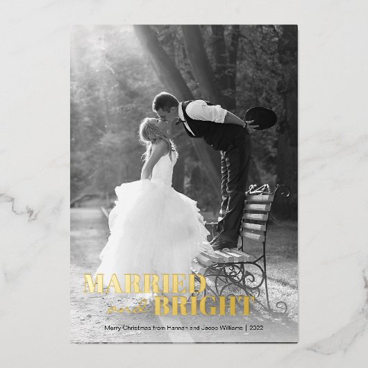新婚モダンクリスマス 箔シーズンカード (正面)
