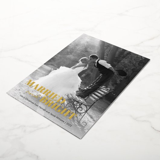 新婚モダンクリスマス 箔シーズンカード (回転した状態)