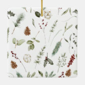 新婚モダン初のクリスマス結婚した写真 セラミックオーナメント (裏面)