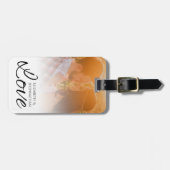 新婚モダン者のシンプル写真名とラブスクリプト名 ラゲッジタグ (正面横)