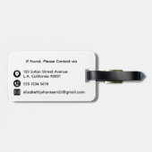 新婚モダン者のシンプル写真名とラブスクリプト名 ラゲッジタグ (裏面横)