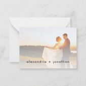 新婚モダン者のThank You Note写真 ノートカード (裏面)