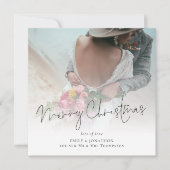 新婚モダン者フォトオーバーレイメリークリスマス シーズンカード (正面)