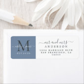 新婚モノグラム氏ミセス・差出人住所ラベル ラベル (インサイチュ)