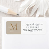 新婚モノグラム氏ミセス・差出人住所ラベル ラベル (インサイチュ)