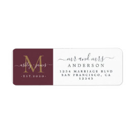 新婚モノグラム氏ミセス・差出人住所 ラベル