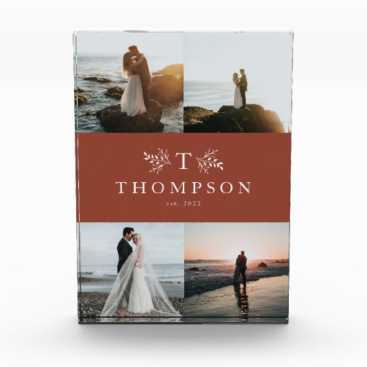 新婚モノグラムterracotta四写真 フォトブロック (正面)