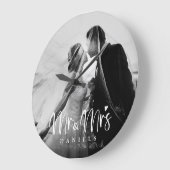 新婚ロマンチックモダンな大パーソナライズされたきな時計 ラージ壁時計 (傾斜)