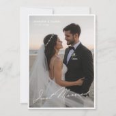 新婚ロマンチック結婚写真発表 招待状 (正面)