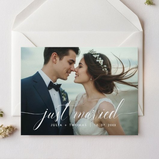 新婚ロマンチック結婚写真発表 案内状