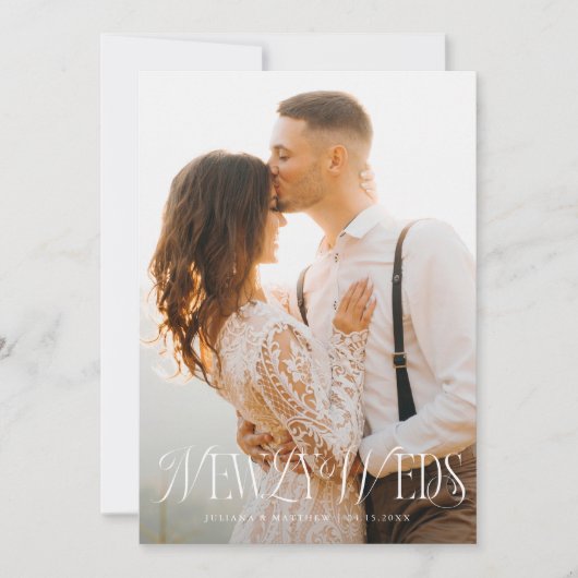 新婚ヴィンテージエレガンス結婚の写真 案内状 (正面)