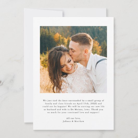 新婚ヴィンテージエレガンス結婚の写真 案内状 (裏面)