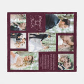 新婚写モダン真コラージュ名モノグラム文字 フリースブランケット (正面(横))