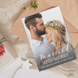 新婚写真 結婚しました グレイ オンブレ シーズンカード