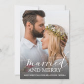 新婚写真 結婚しました グレイ オンブレ シーズンカード (正面)