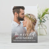新婚写真 結婚しました グレイ オンブレ シーズンカード (スタンド正面)