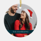 新婚初のクリスマスフォト セラミックオーナメント (正面)