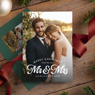 新婚初のクリスマス グリーン2枚の写真 シーズンカード