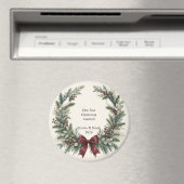 新婚初のクリスマス 常緑樹の鳩の記念品 マグネット (インサイチュ (食洗機))