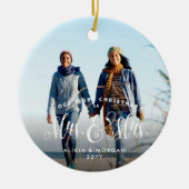 新婚初めてのクリスマスのミセスエレガントとミセス セラミックオーナメント (正面)