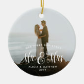 新婚初めてのクリスマスのミセスエレガントと セラミックオーナメント (正面)