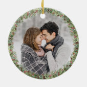 新婚初めてのクリスマスウィンターウッドランドキャビン セラミックオーナメント (裏面)