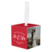 新婚初めてのクリスマスオーナメント キューブオーナメント (正面アングル)