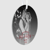 新婚初めてのクリスマスシンプル写真 オーナメント (正面)