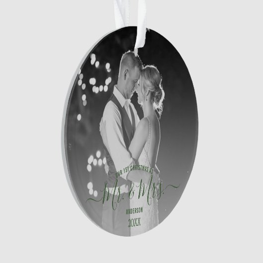 新婚初めてのクリスマスシンプル写真 オーナメント (正面)