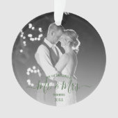 新婚初めてのクリスマスシンプル写真 オーナメント (正面)