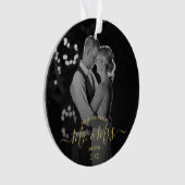 新婚初めてのクリスマスシンプル写真 オーナメント (正面)