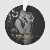 新婚初めてのクリスマスシンプル写真 オーナメント (正面)