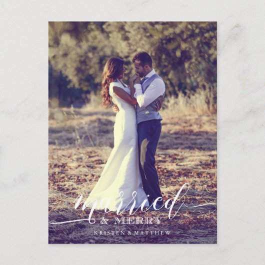 新婚初めてのクリスマスフルブリードフォト ポストカード (正面)